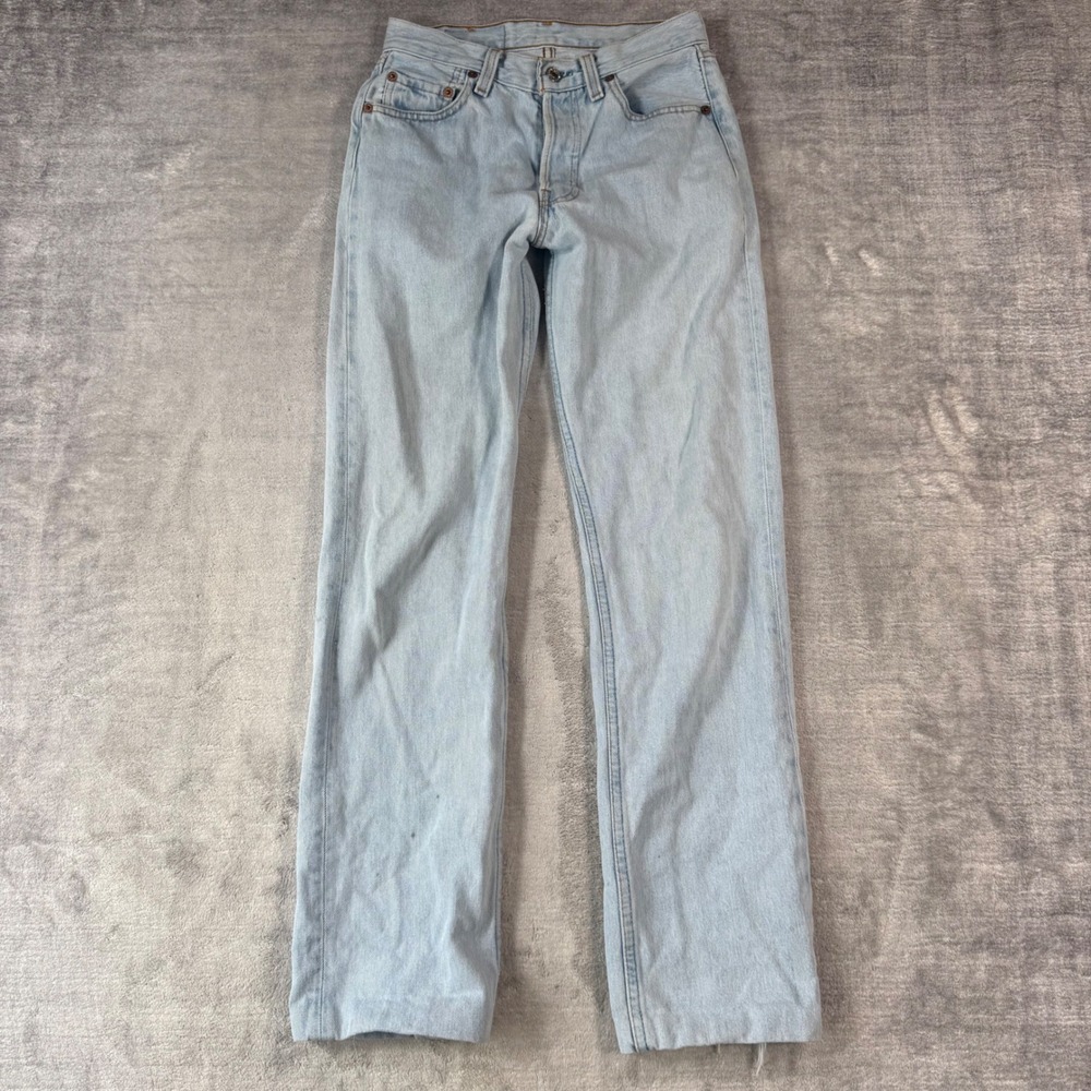 Levis Jeans Women 27x34 Light Wash 501 Straight Leg Button Fly Vintage 90s USA